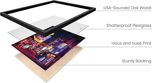 Miniatura 2 de Haus and Hues Póster de Tokio Arte de pared japonés Arte de pared de neón de anime japonés, arte de pared con luces de ciudad de Japón de Tokio