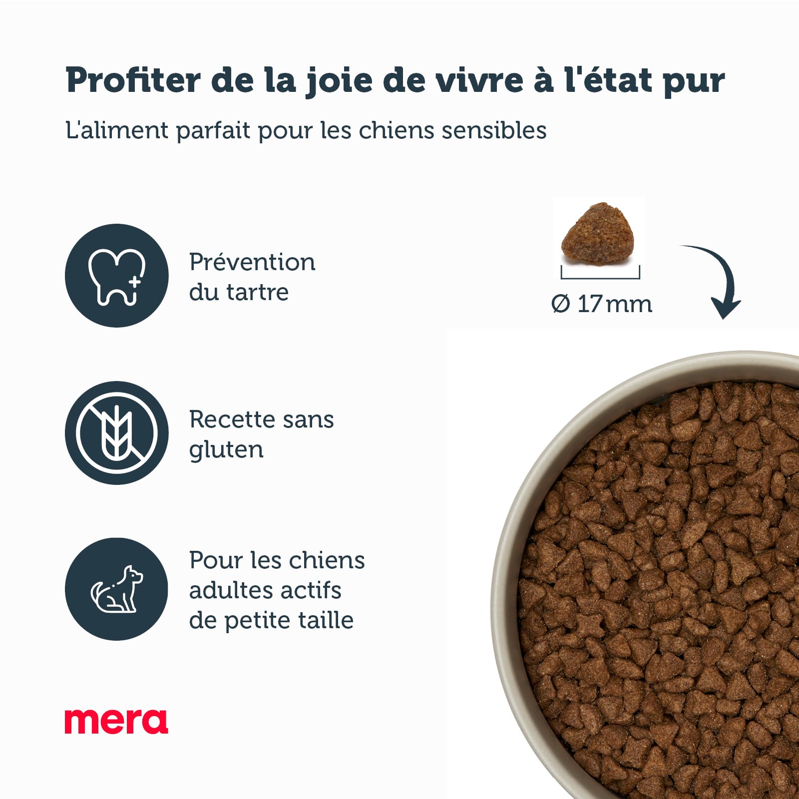 MERA Pure Sensitive Mini Agneau et Riz, Croquettes pour Petits Chiens Sensibless, Petites Croquettes sans Blé et sans Sucre (4 kg)