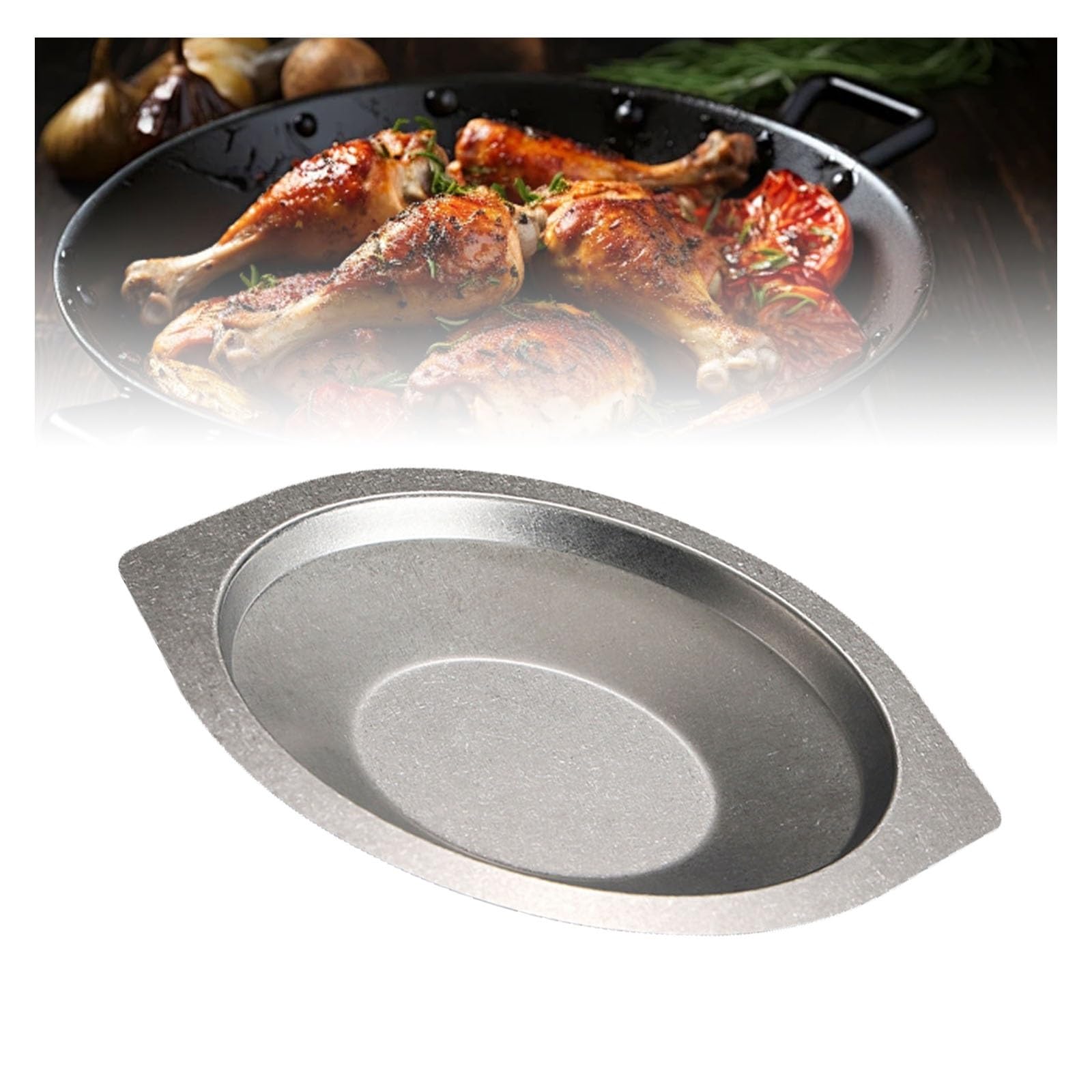 Paellera, plato de acero inoxidable para servir mariscos, ollas secas para cocinas de inducción, ideal para hogares y restaurantes