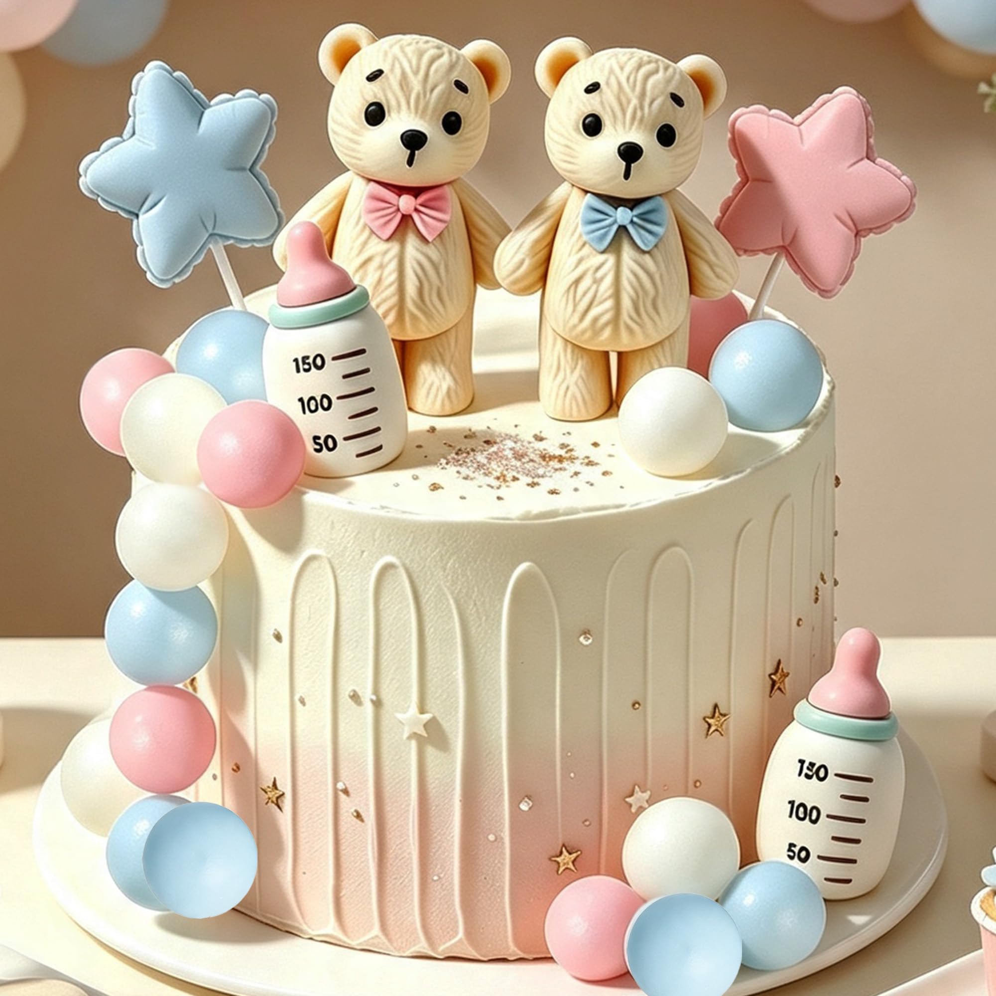 Pink Blue Gender Reveal Cake Toppers Boy or Girl Cake Decoration