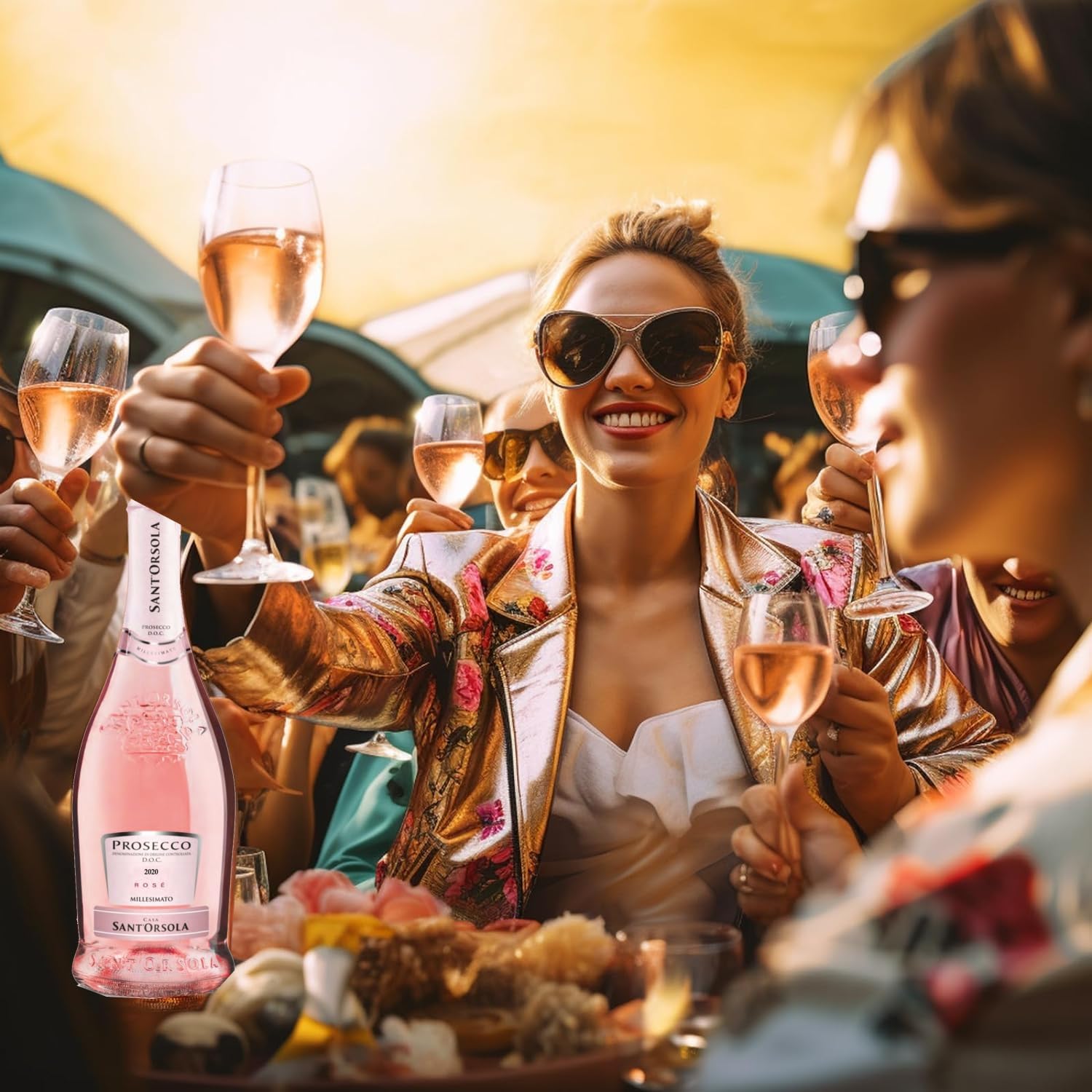 Casa Sant'Orsola - Mini Bottiglie Prosecco D.O.C. Rosè Millesimato Extra Dry, da Uve Glera e Pinot Nero, Gusto Delicato con Note Fruttate e Floreali, 3+1x200 ml