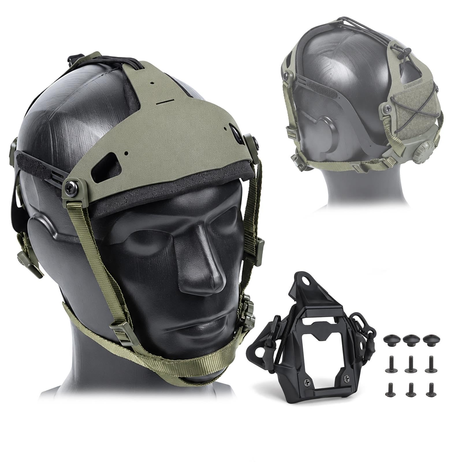 Kopfhalterung for Nachtsicht mit Verstellgurt und Universal-NVG-Halter