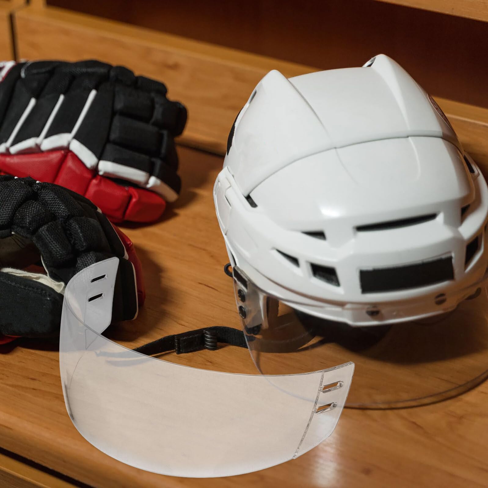 TOYANDONA Visiera per Casco da Hockey su Ghiaccio Protezione Antiappannamento e Antigraffio in Pc, per Allenamenti e Competizioni di Atleti e Giocatori
