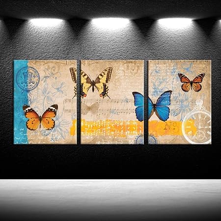Yellow Butterfly Wall Art Silver Leaf Painting Insect Wall Art Oil Painting On Canvas Original Butterfly Painting Original Butterfly Gift Painting Art Collectibles Evamusic Rs