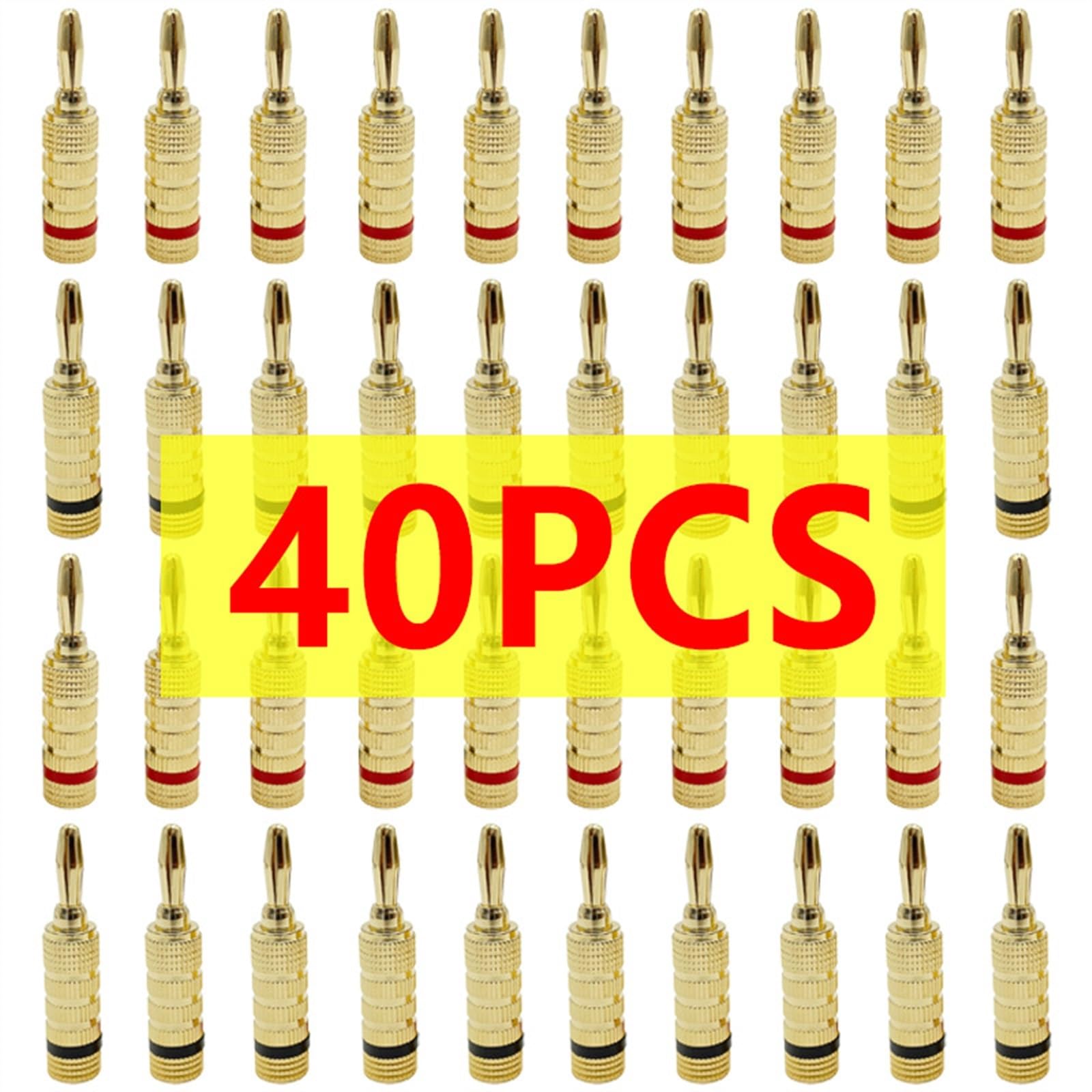 8 szt. 4 mm wtyczka bananowa pozłacany kabel muzyczny przewód audio głośnik złącze adapter platerowany kabel głośnikowy złącza wtykowe (kolor: 40 szt. (20 par))