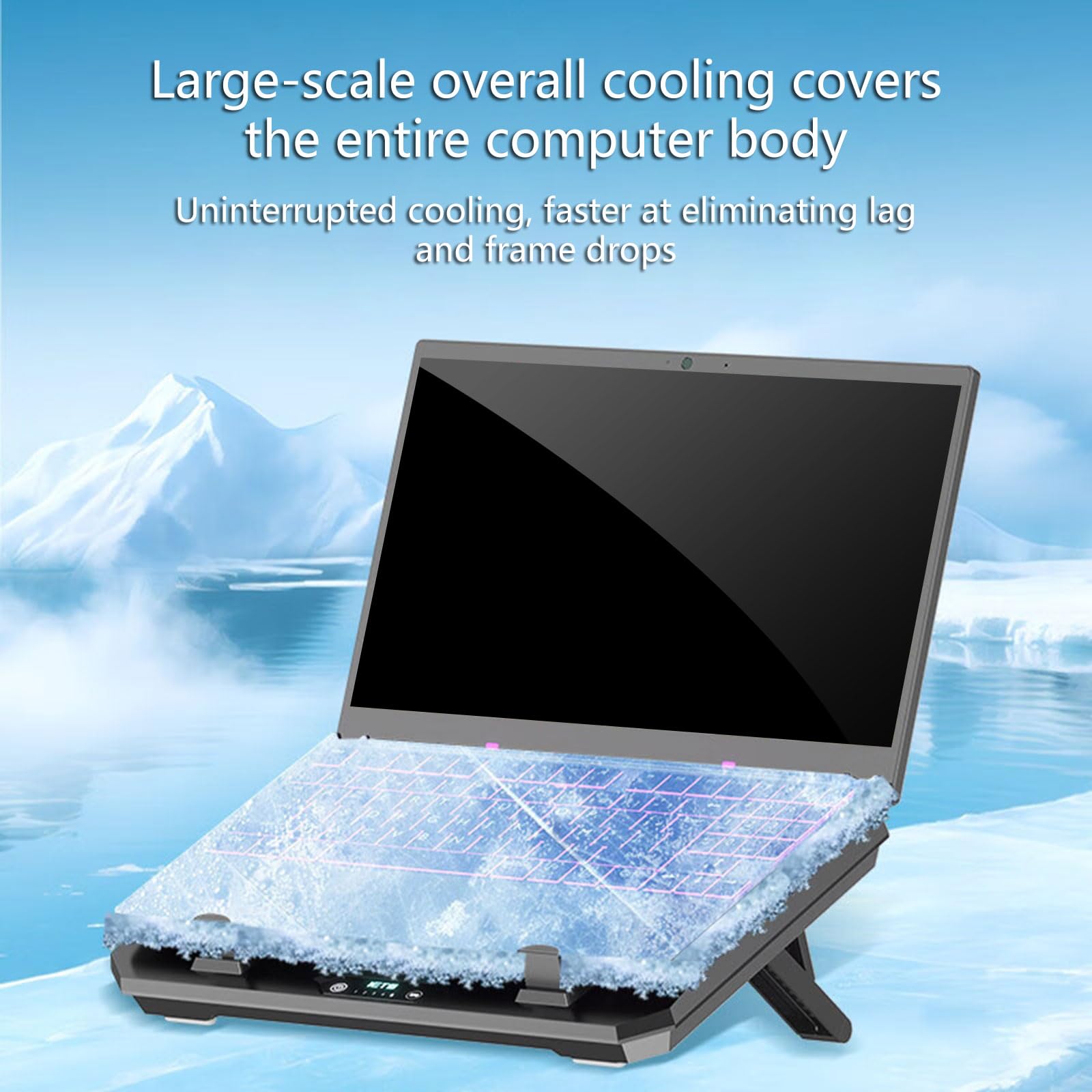 Supporto per computer portatile ad alta velocità con ventola da 4000 giri/min e altezza 7 per notebook da 10 a 17,3 pollici