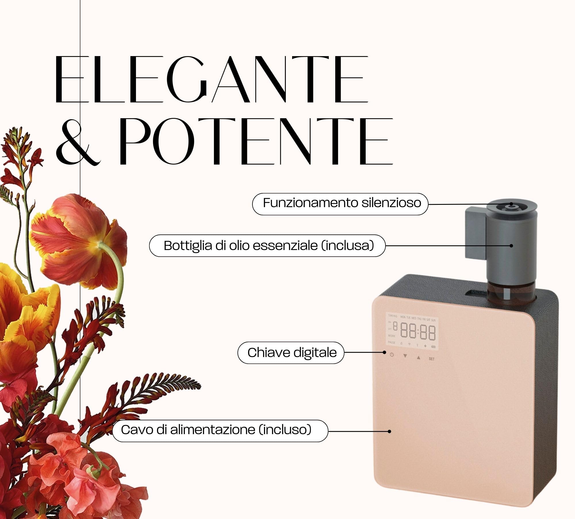 Diffusore di Oli Essenziali Elettrico Professionale - Diffusore di Fragranze per Ambienti | Deodorante per Ambienti | Aromaterapia per Spazi Grandi, Negozio, Hotel 1000m³