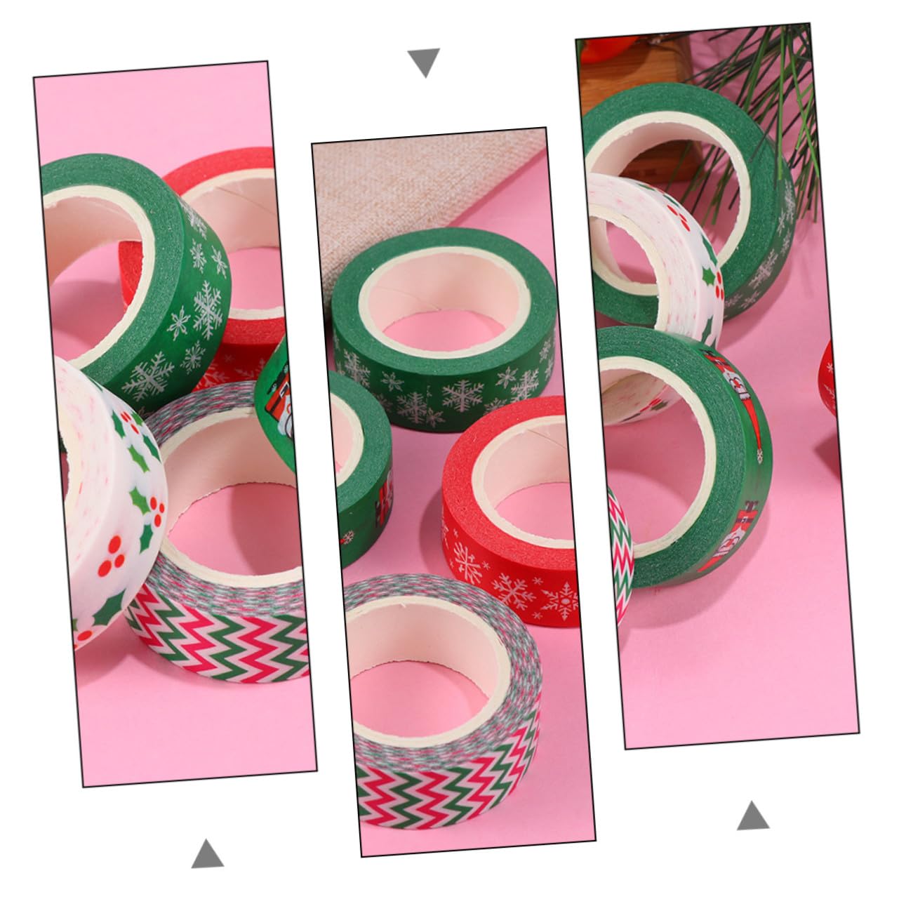 Angoily 24 Rouleaux Ruban Washi Adhésif de Noël Motifs Décoratifs pour Scrapbooking Bricolage et Décoration Maison