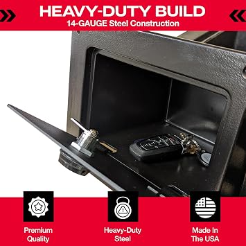 2005-2023 Toyota Tacoma Bed Vault XL Secure Storage Compartment for Keys, Wallets & Small Items 3-Dial Combination Lock Heavy Duty 14-Gauge Steel - Made in the USA