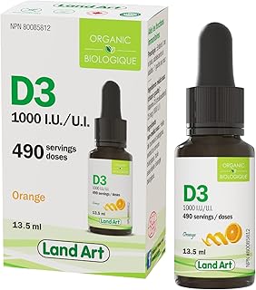 Certified Organic Vitamin D3 Drops - 490 servings - 1000 IU per drop - Immune System Support - Non-GMO - Gluten-Free - Made in Canada - 13.5 ml (Pack of 1)