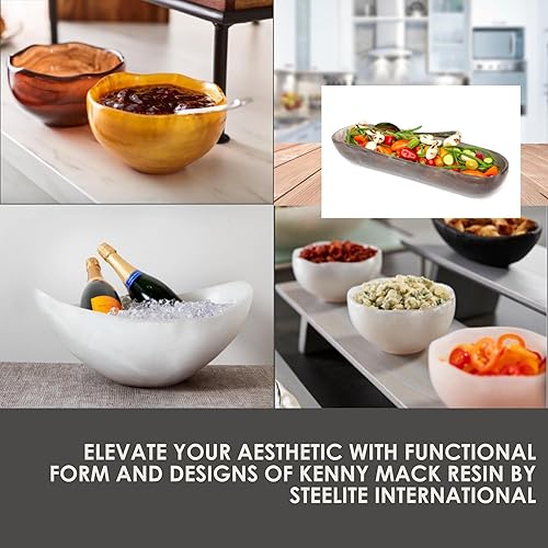 Miniatura 7 de Steelite Kenny Mack Point - Cuenco de resina ovalado, desigual, para presentación de bufé, ensalada y pasta, para uso comercial, restaurante, hotel,