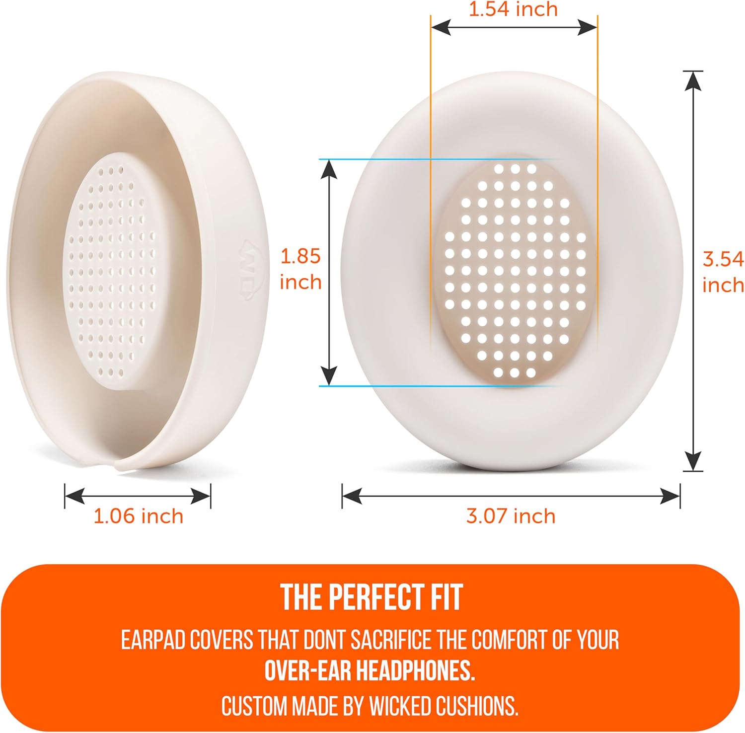 WC SweatZ Studio Pro - Patented Protective Silicone Earpad Covers for Beats Studio Pro Made by Wicked Cushions | Sweatproof & Easily Washable | Sandstone