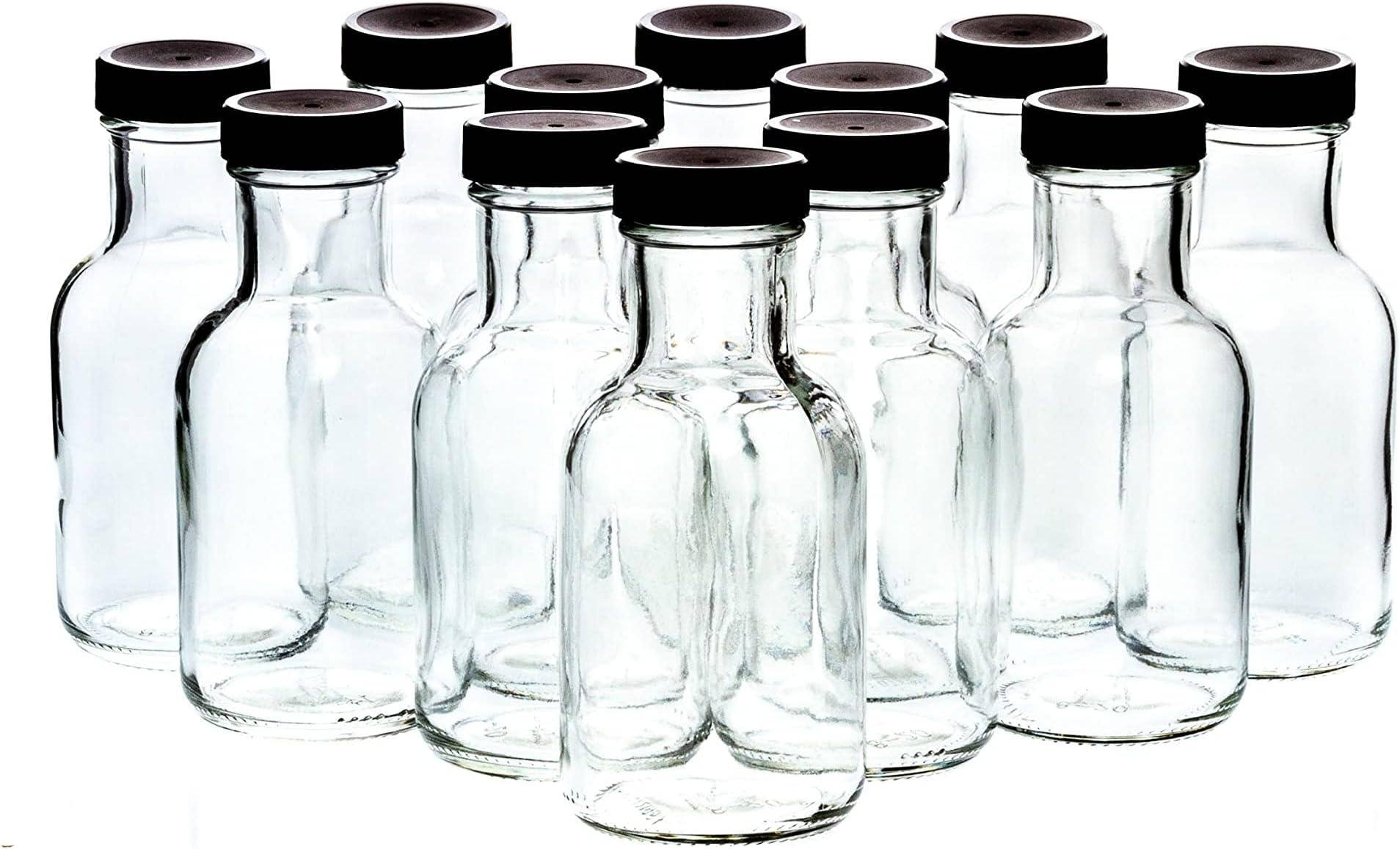 8 oz Glass Flint Bottles - Set of 12