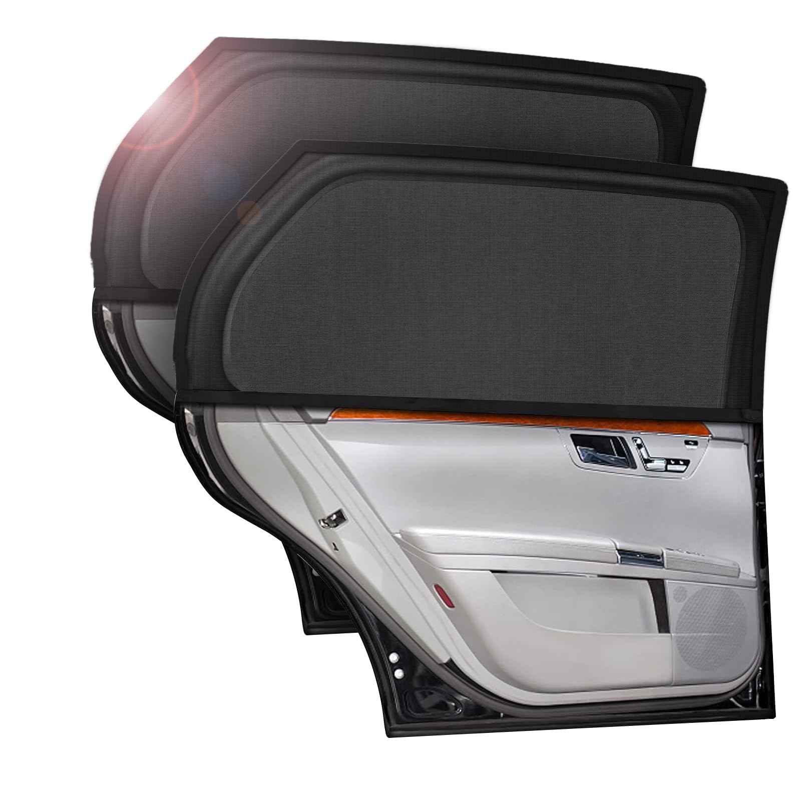 Tende Parasole Auto Bambini, 2 Pezzi Parasole Auto Finestrini Laterali, Anti-UV e Anti-Zanzara, Protegge Bambini e Animali Domestici Universali Tendina Laterali Adatto alla Maggior Parte dei Veicoli