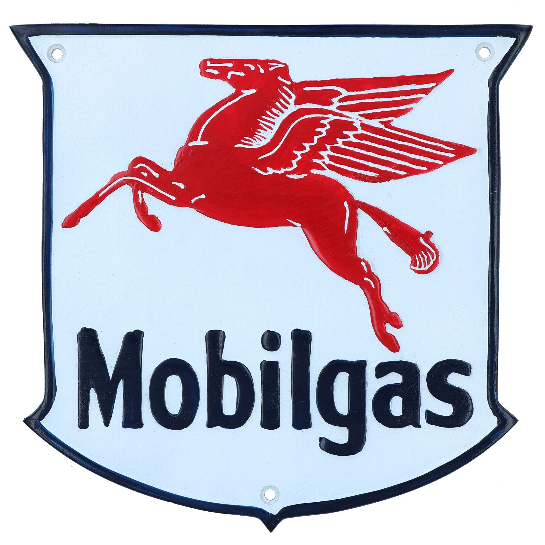 Plaque aluminium Mobilgas aux finitions soignées pour décoration rétro