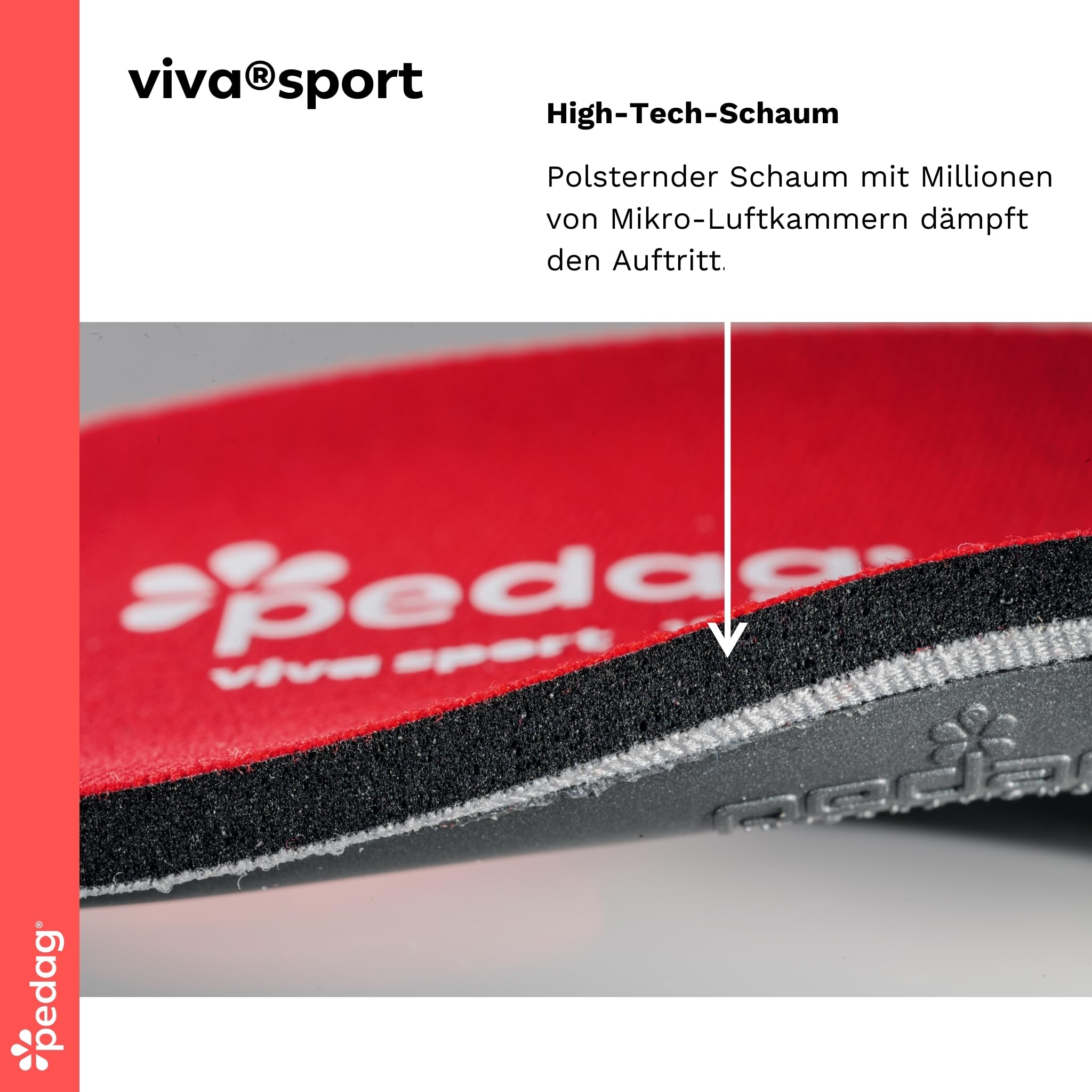 pedag Viva Sport Einlegesohlen – sportliche Schuheinlage aus hochwertigem Dämpfungsmaterial | lindert Druckstellen an der Fußsohle & unterstützt bei Gelenk/ -Fußschmerzen & Rückenbeschwerden