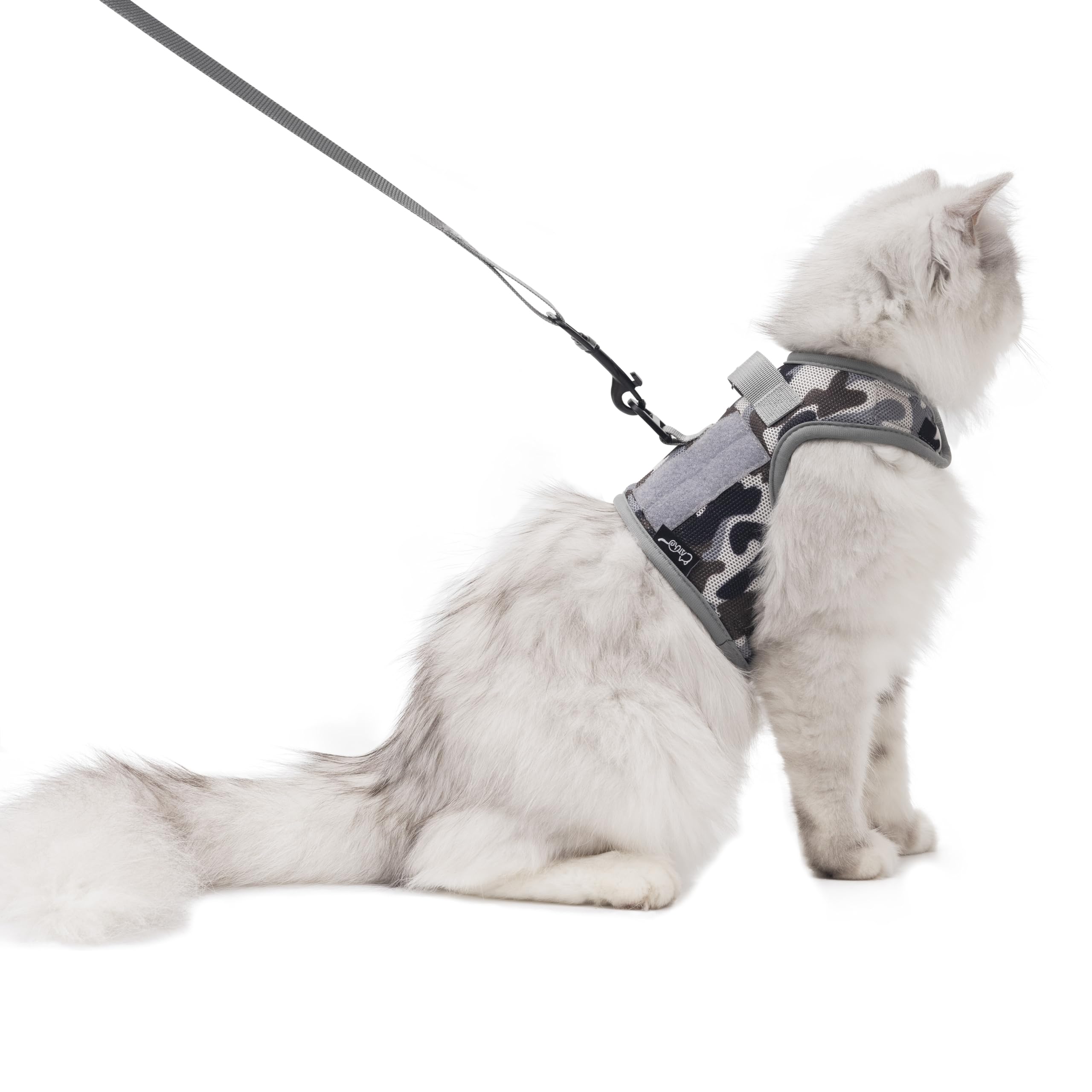 Tactical Kitty Harness and Leash for Walking Escape Proof Breathable Mesh Fabric, City Camo, X-Small, Adjustable Cat Walking Jackets, Padded Stylish Cat Vest — image 1