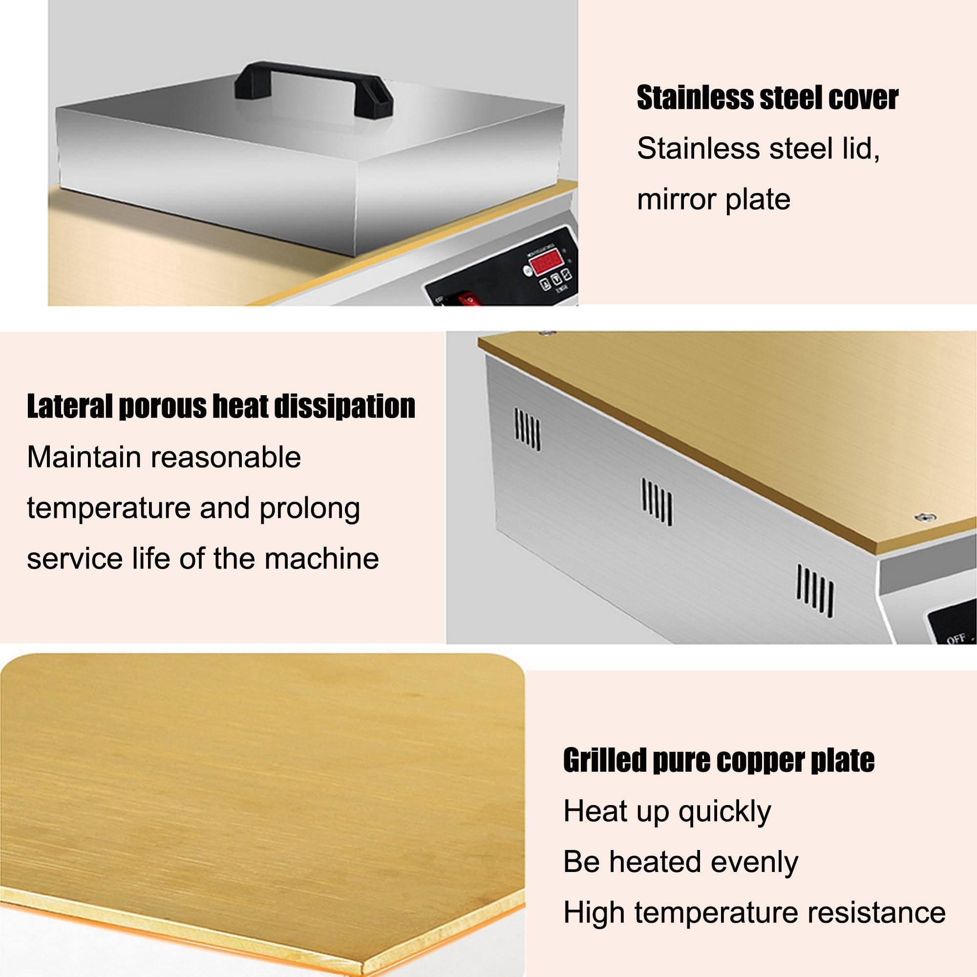 Máquina de soufflé | Máquina japonesa para panqueques de soufflé | Plancha eléctrica comercial para Dorayaki y panqueques | Construcción de cobre, versátil aparato de cocina takoyaki Maker Singlehead 6