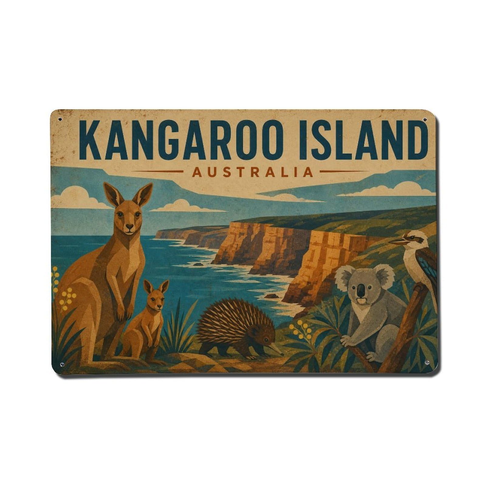 Australia Kangaroo Island Heritage Travel Metal Tin Sign