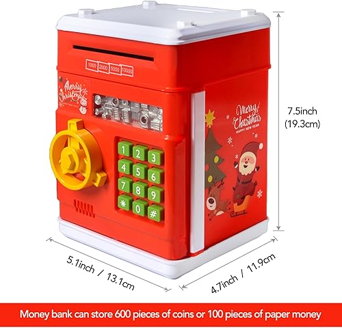 Miniatura 6 de Alcancía para niños, juguetes de bancos para niños de 3 a 12 años, regalos de cumpleaños, dinero electrónico, monedas, bancos con protección por