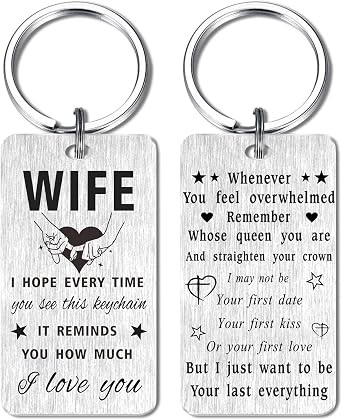 Wife Mothers Day Presents from Husband - To My Wife Just Because Birthday Anniversary Valentines Day Keychain