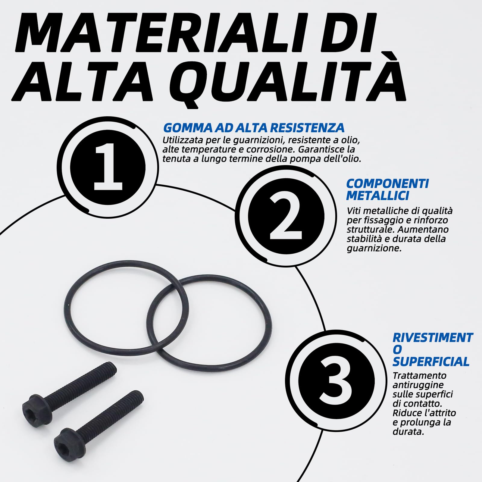 Kit guarnizioni pompa 0CQ598305 ricambio originale 5° generazione adatto per Audi A3 S3 TT TTS VW Golf Alltrack OE:0CQ598305