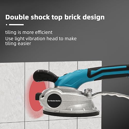 Miniatura 4 de Herramientas de vibración de azulejos, máquina de vibración de azulejos de ventosa ajustable de 6 velocidades (2 baterías incluidas), niveladora