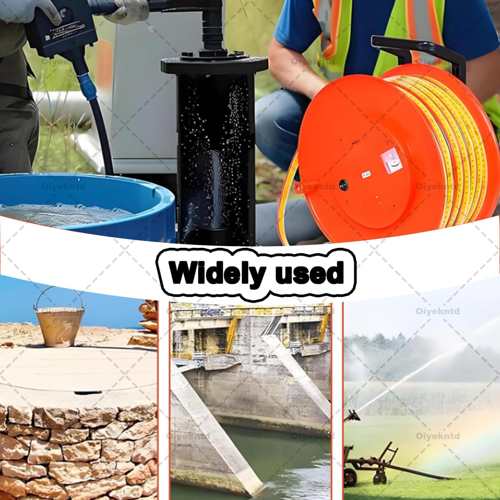 Wasserstandsmesser mit Edelstahlsonde, Grundwassermesswerkzeug für Brunnenreparatur, Kontrollleuchte, Spitzenanzeige, 25 mm-150 m