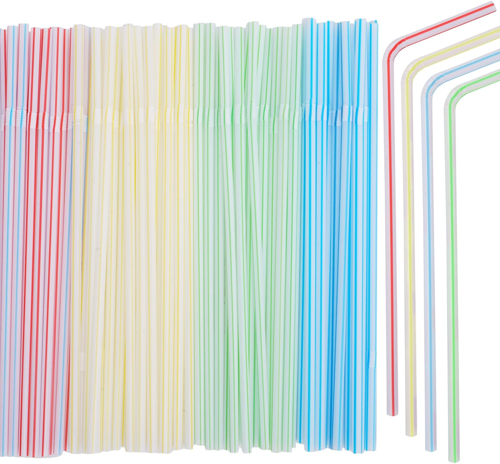 Luszmoax 200 Pcs Plastic Straws Disposable -Straws Drinking Plastic -8.8inch Long Bendy Straws -Flexible Bendable Drinking Straw
