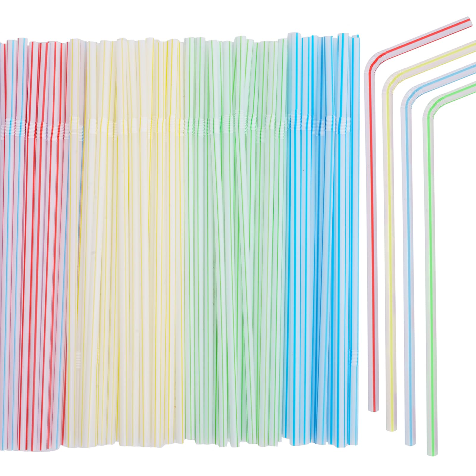 200 Pcs Plastic Straws Disposable -Straws Drinking Plastic -8.8inch Long Bendy Straws -Flexible Bendable Drinking Straw