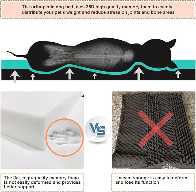 Cama Calefaccionada para Perro Mediana con Espuma Viscoelástica y Cubierta Lavable miniatura 4