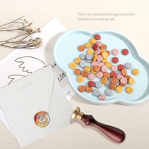 Miniatura 4 de Cuentas de cera de sellado, combinación de colores únicos enlatados, colores mezclados (aproximadamente 1000 unidades), para sellos de cera, sellado