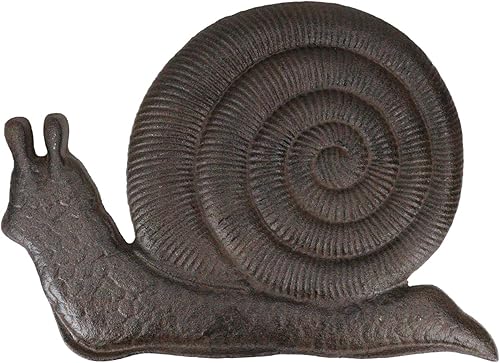 Ebros Gift Molusco de hierro fundido rústico con detalles de vida silvestre texturizados, caracol para jardín, escalón de 14 pulgadas de ancho, disponible en Yaxa Colombia