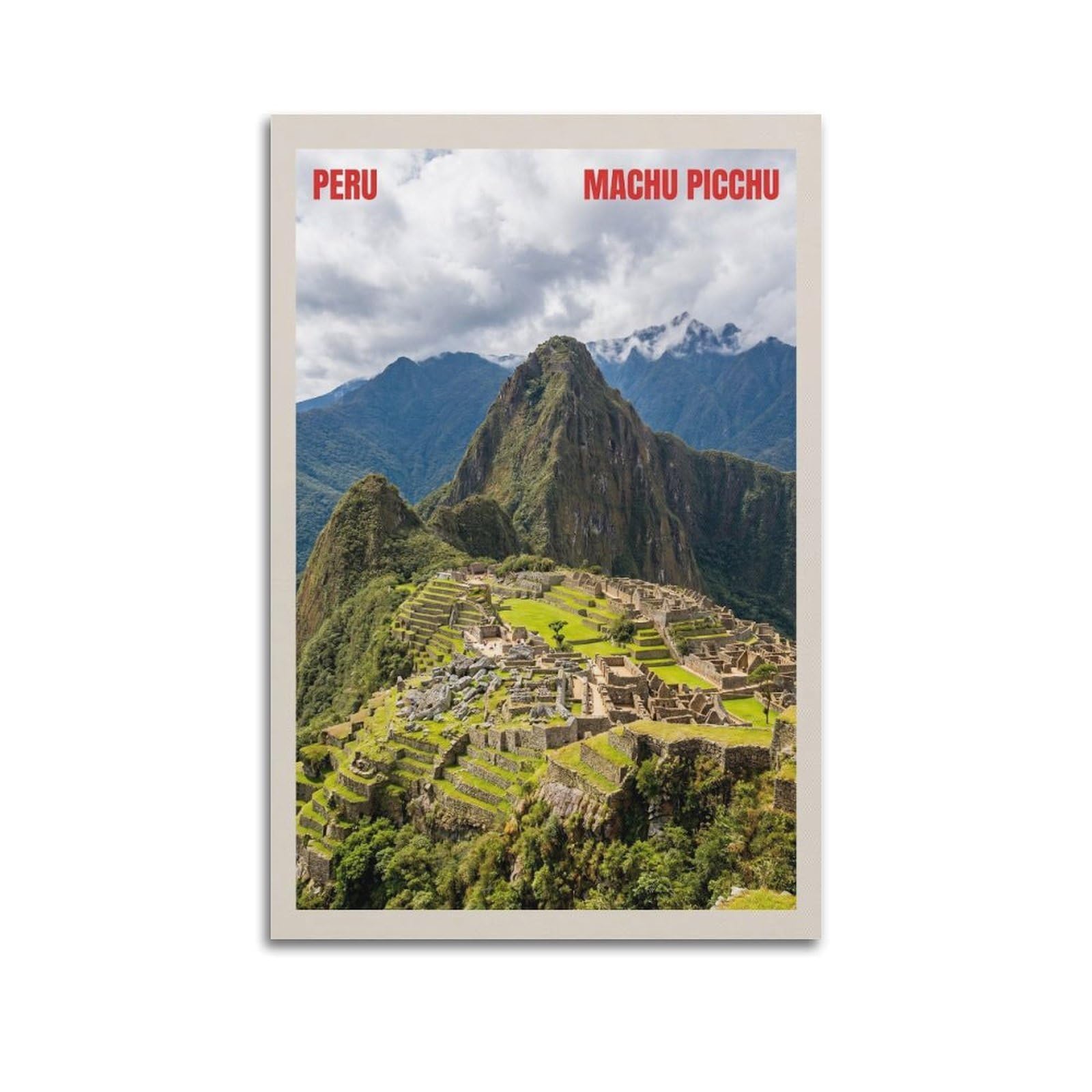 XKUGA Peru Machu Picchu Zen Landscape Travel Poster Modern Decorative Canvas Prints - Ideal Wall Art for Family, Man Cave, Game Room, Boys & Girls Bedroom 16x24inch(40x60cm)