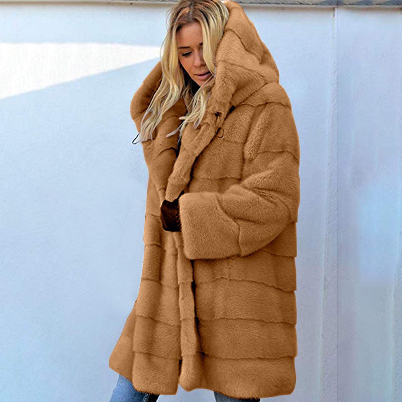 Chaqueta Mujer Invierno Abrigos De Cazadora Forro Polar，Chaqueta larga mujer abrigo sintético outwear gilet cuerpo forro polar exterior prenda femenina elegante ligera diaria invierno