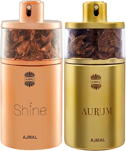 Ajmal Shine EDP Floral Powdery Perfume 75ml for Women and Aurum EDP Fruity Floral Perfume 75ml for Women