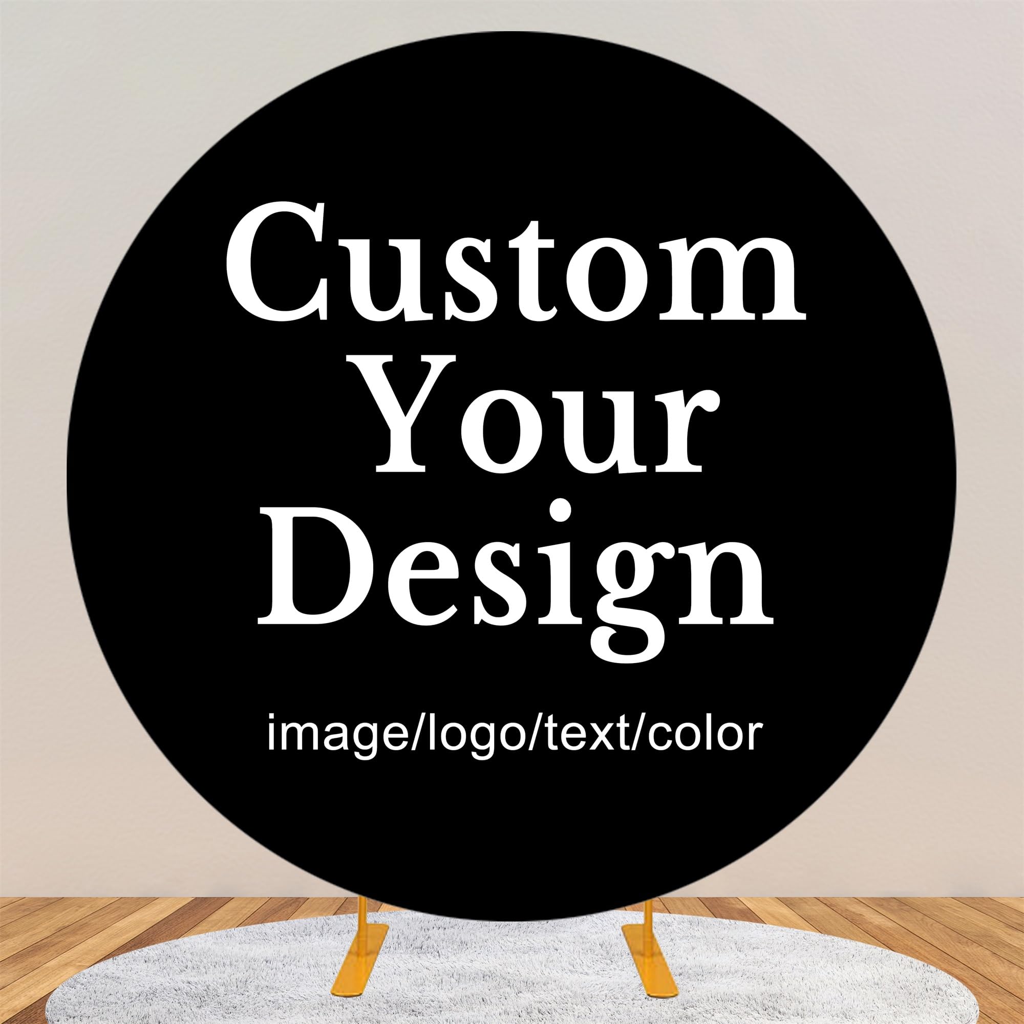 BELECO 6ft Custom Round Backdrop Personalized Circle Backdrop Cover Customized Your Image Logo Text Design Background Picture Birthday Baby Shower
