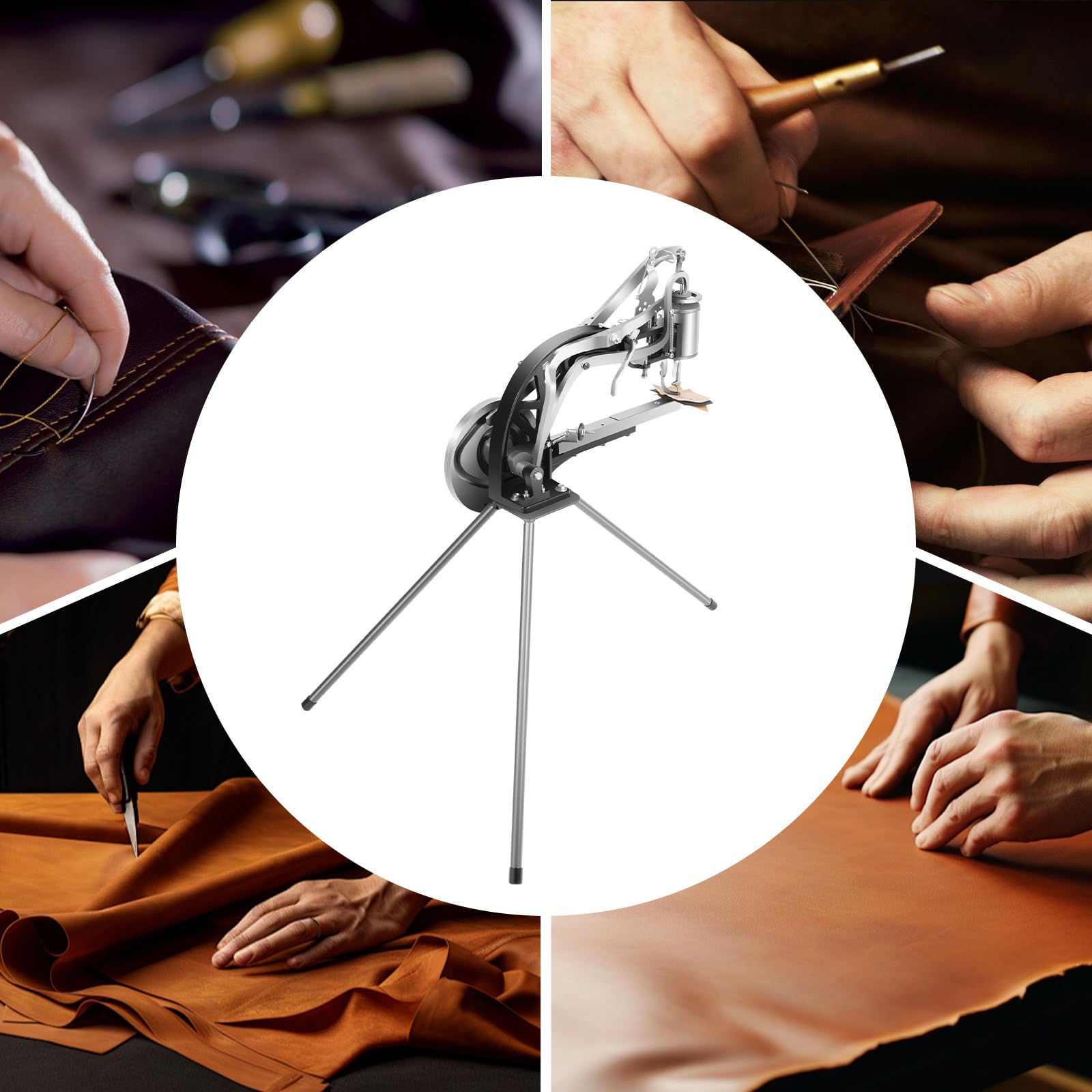 Nähmaschine für Leder, manuelle Schuhreparaturmaschine, professionelle Schuhreparaturmaschine, Lederreparaturmaterial, zum Nähen von Schuhen in verschiedenen Größen, Reisetaschen, wasserdicht usw