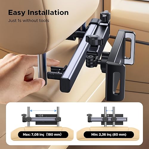 Miniatura 4 de UGREEN Soporte para reposacabezas de coche, brazo de extensión ajustable, soporte para asiento trasero para niños, accesorio de viaje compatible con