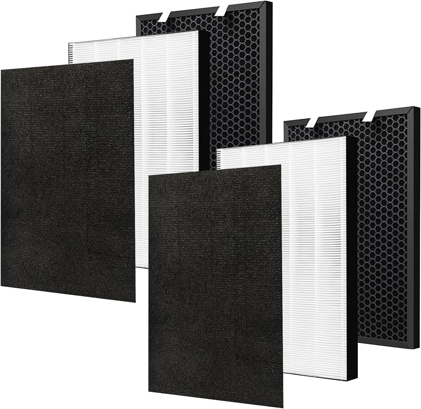 2 Sets Air220 Air320 Replacement Filter Compatible with Bissell air220(2609A) air320(2768A) air320 Max(2847A) Air Purifier - 3 in 1 Pleated + Pre-Filters & Activated Carbon - Part NO.2677 2678 2804