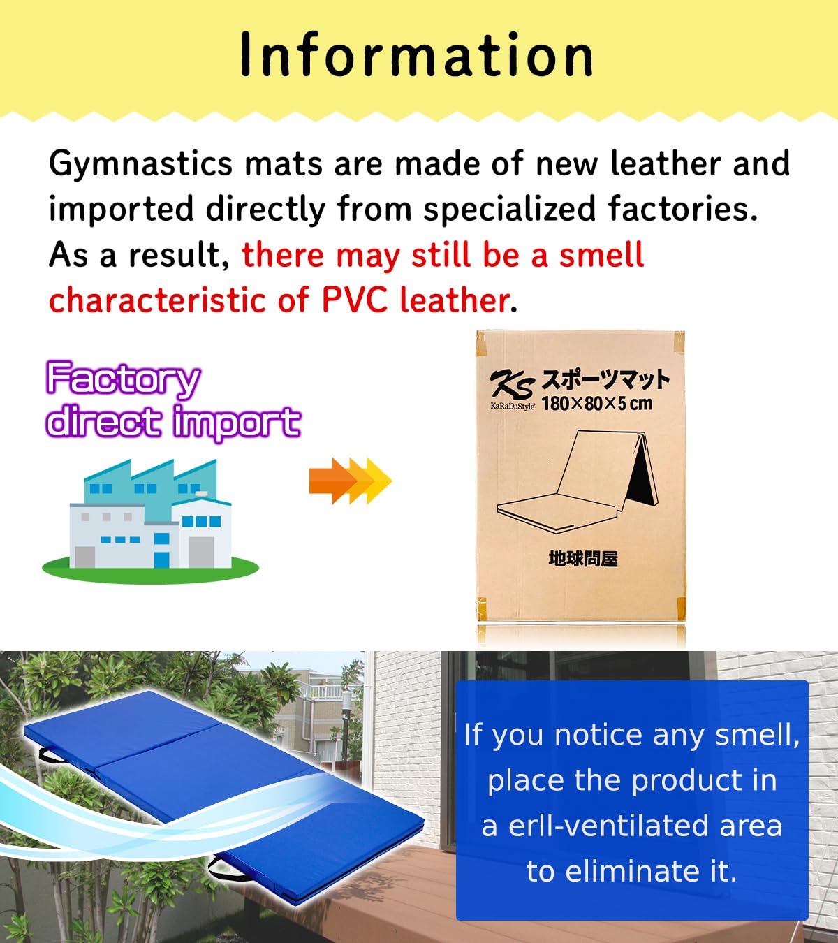 'KaRaDaStyle Gymnastics Mat Folding Stretch Mats 71''x31''x2'' Exercise Muscle Training Children Play Horizontal Bar Mat Yoga Sports Soundproof Home Use'