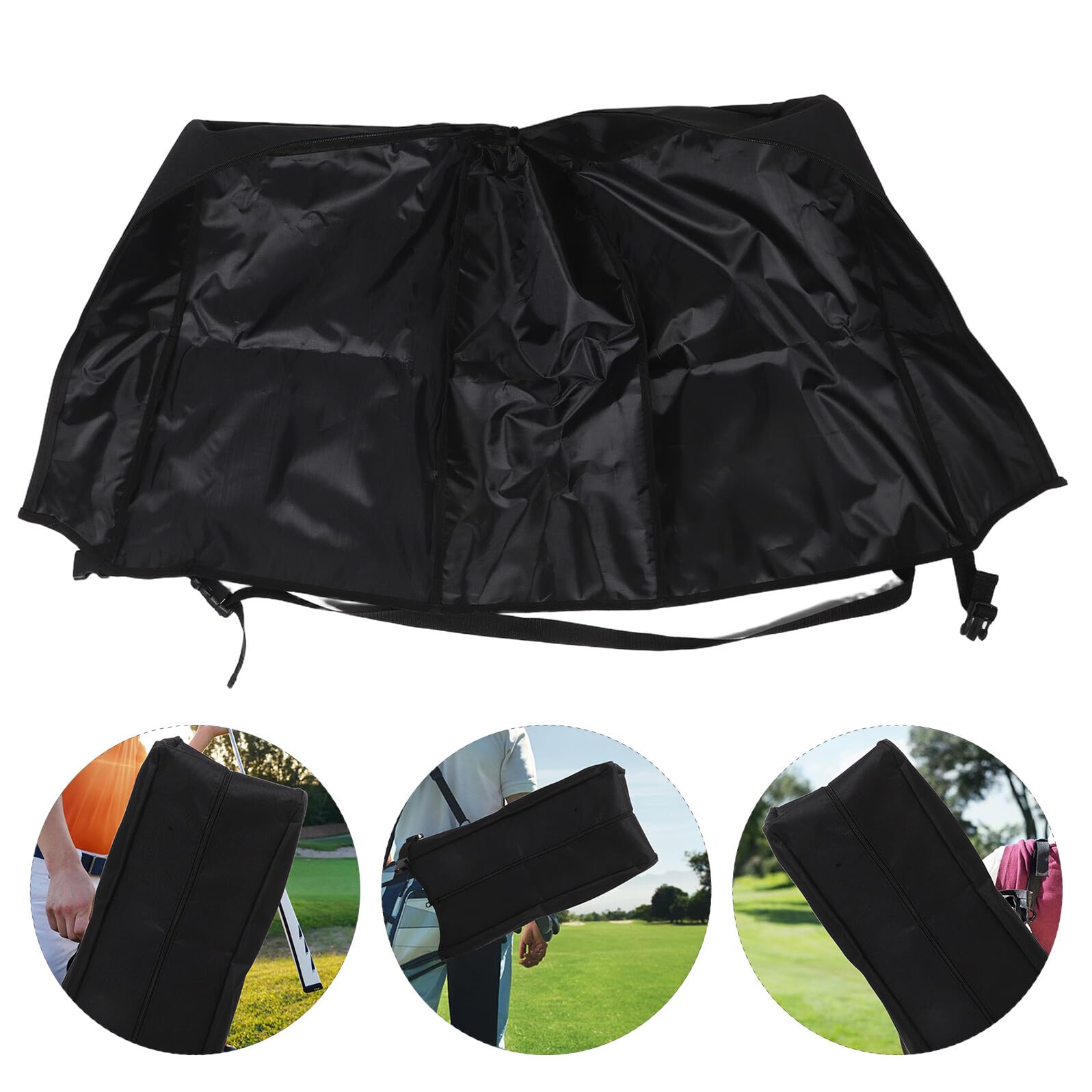 Golfbag Regenschutz Golftaschenhülle Staubschutzhülle Elastisch Schwarz Reise Schläger Schutzhülle