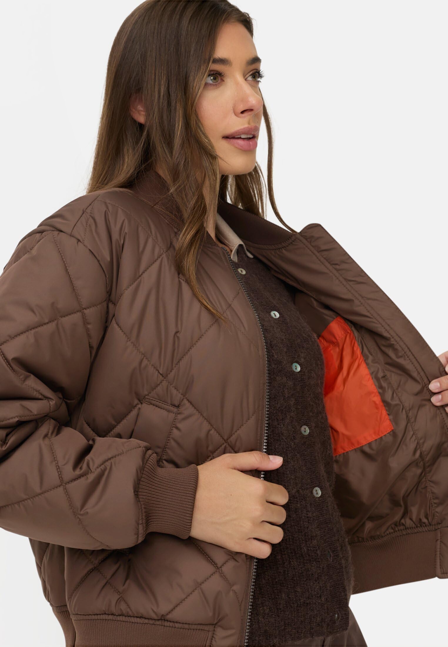 camel active Damen Bomberjacke mit bedrucktem Futter