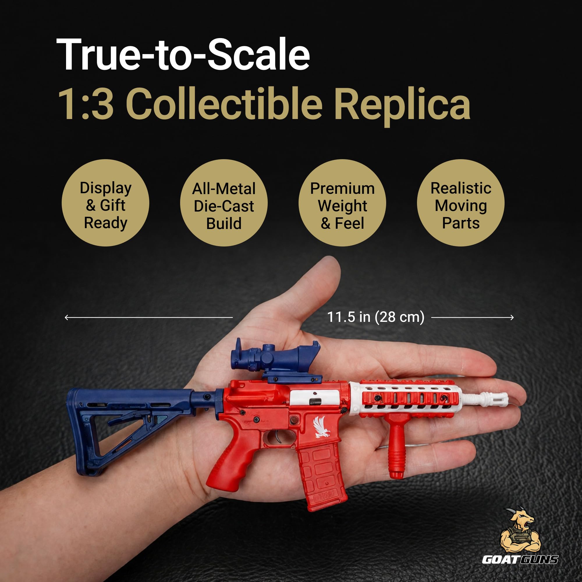 Amazon.co.jp: GOAT GUNS ミニチュア USA AR-15 | 1:3スケール ダイ