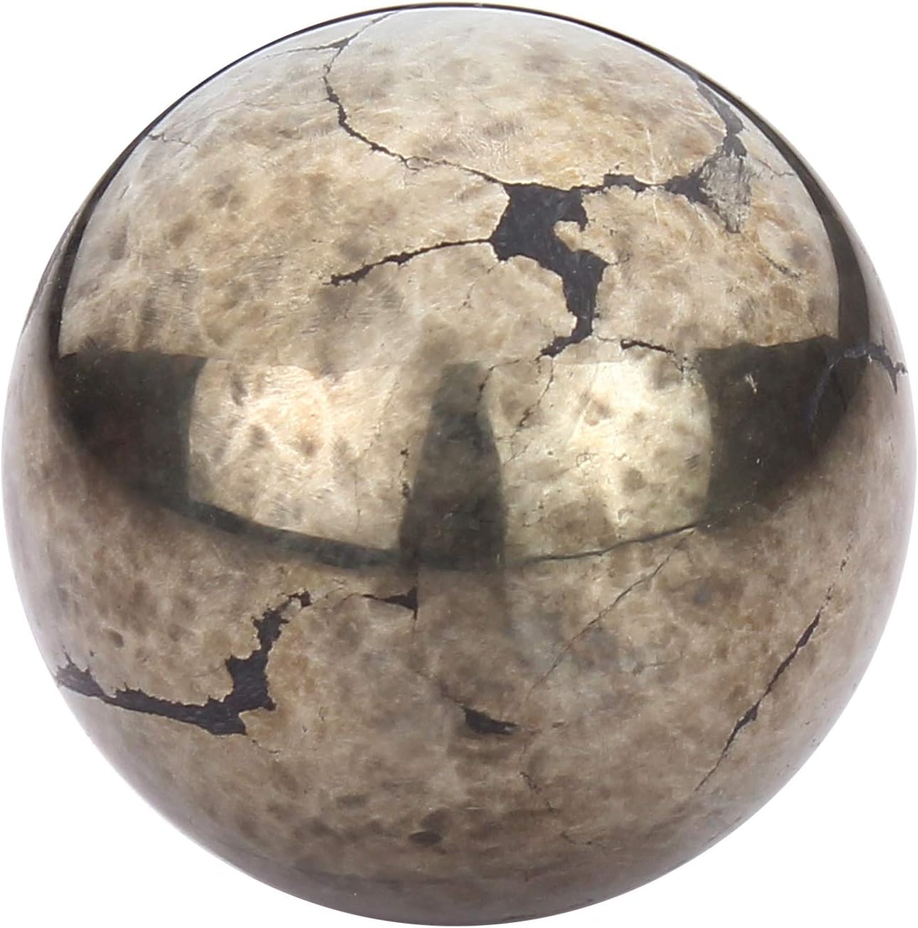 Spiritual Elementz Pyrite Sphere Gemstone Ball for Reiki and Home Decor, Crystals and Healing Stones,(40-50mm) Stone of Luck