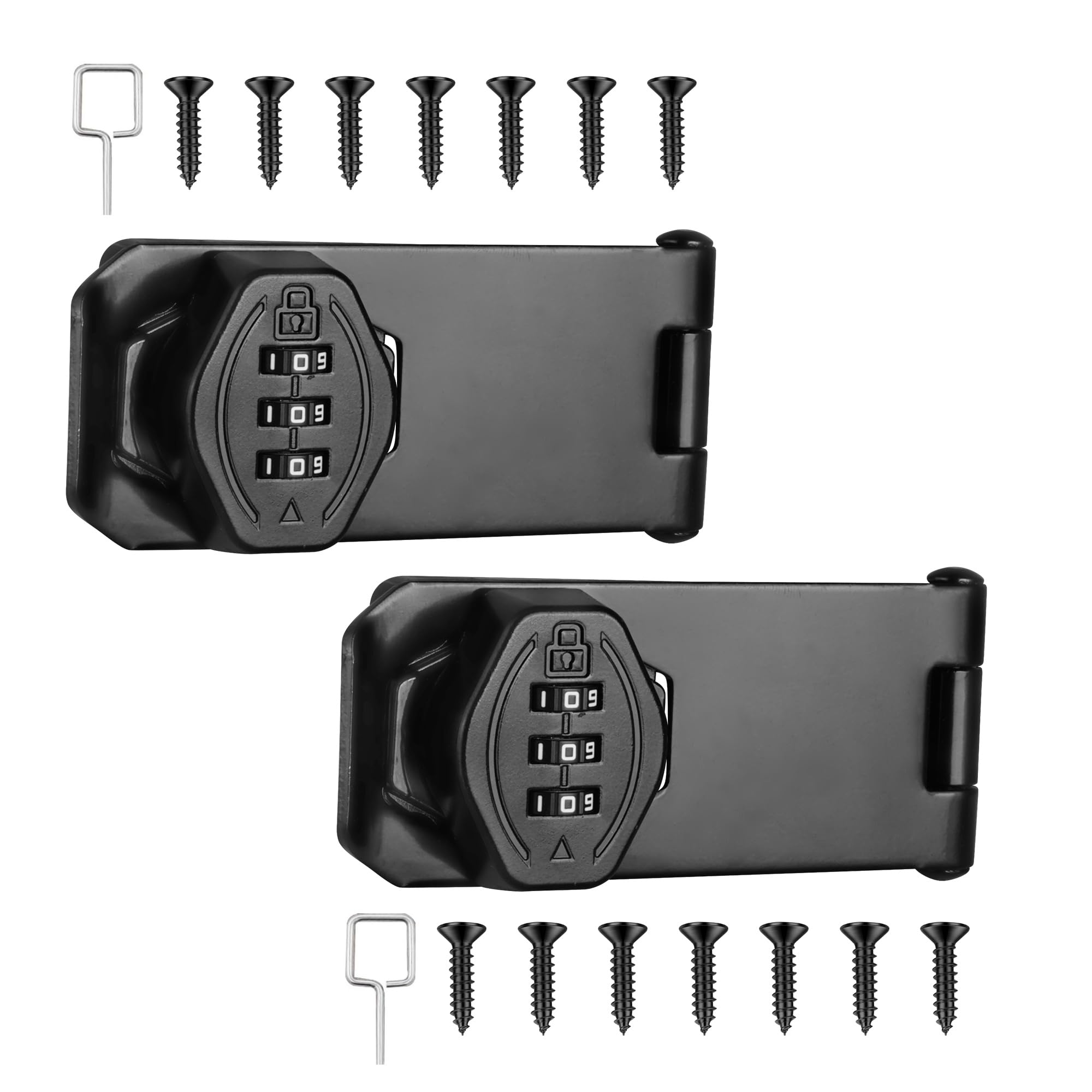 Malimali 100mm 180 Degree Hasp Latch with Combination Lock, Shed Lock