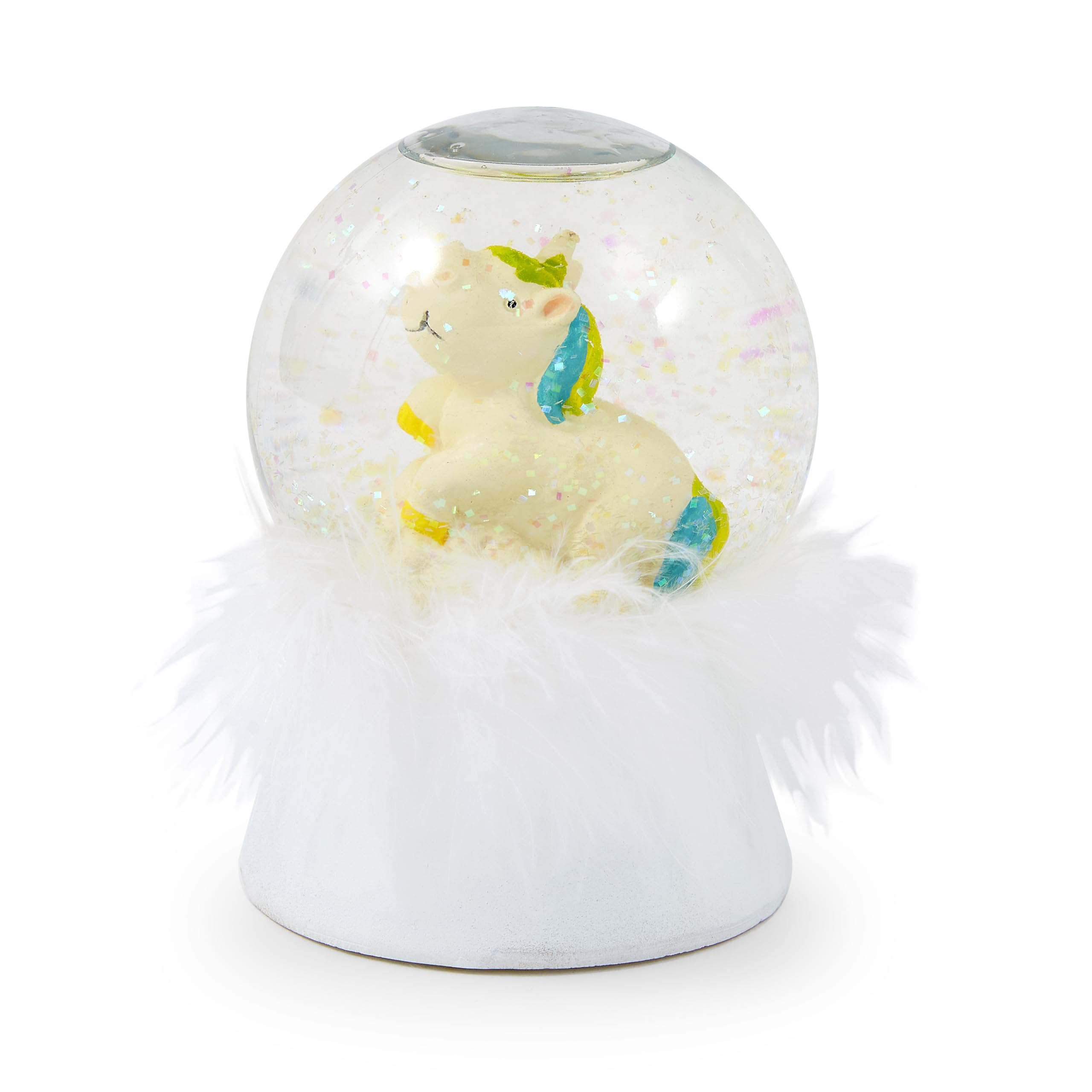 Mousehouse Gifts Cute Colourful Unicorn Snow Globe (Jumping Unicorn with Fluffly Base)