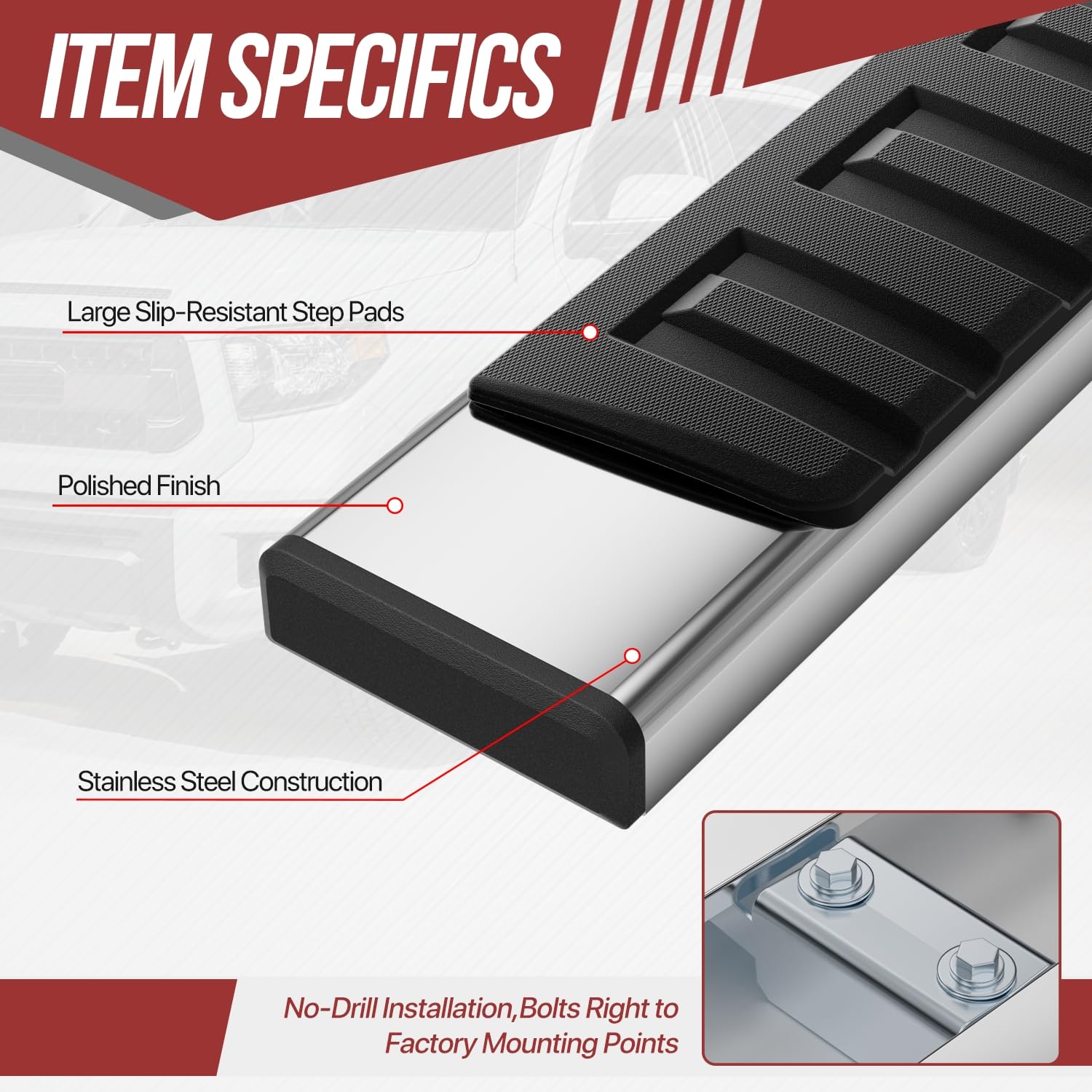 Lund 300001 Lund EZ Running Board Bracket Kit for 1999-2007 Silverado 1500; Various Silverado & Sierra Trucks | Fits Extended Cab