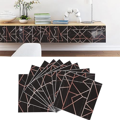 Miniatura 7 de 10 Sheets 3D Tile Stickers, Modern Tile Stickers, Waterproof, Oil Proof, Self Adhesive Backed, Decorative PVC Stickers (0.26mm Thickness)