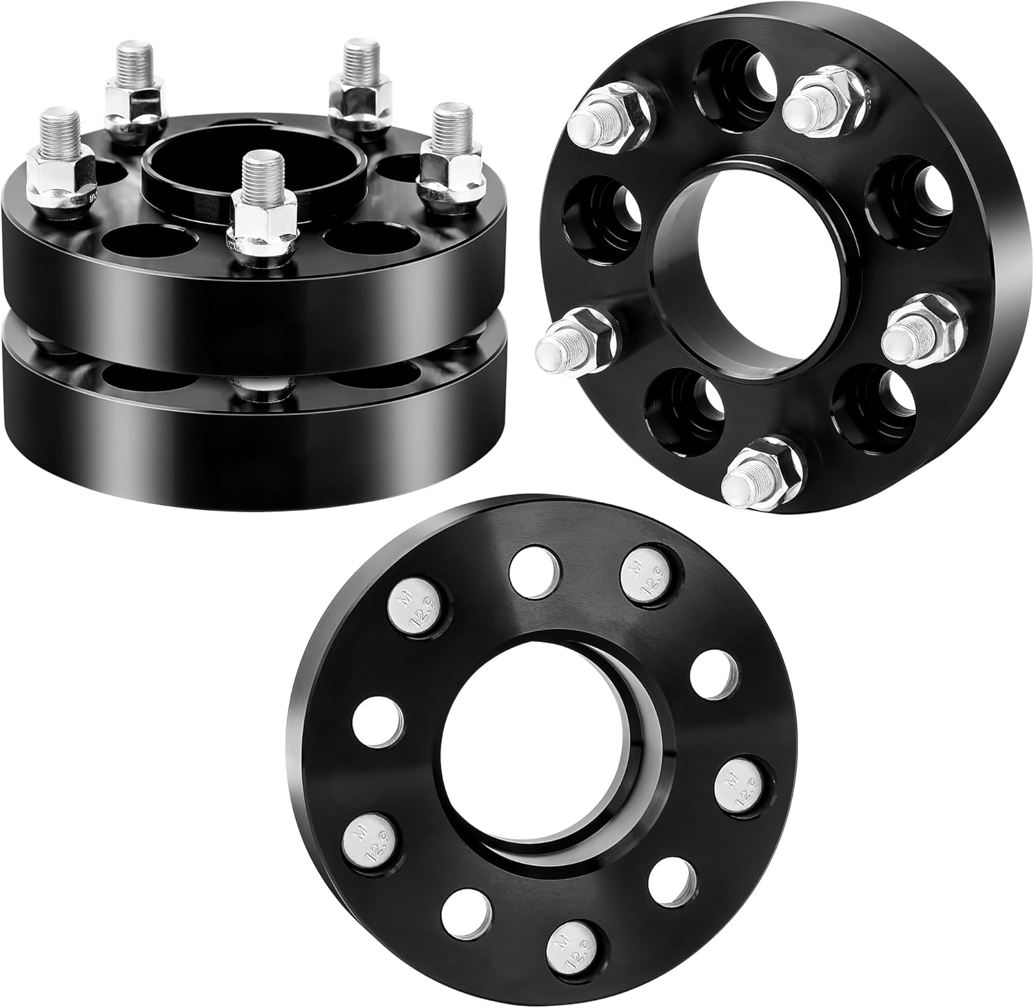 YIZBAP 5x5 to 5x4.5 Hubcentric Wheel Adapters for Grand Cherokee ZJ Wheels on Wrangler JK Vehicle, 1.25 inch 5x127mm to 5x114.3mm Wheel Adapter 71.5mm Hub Centric with 1/2-20 Thread Pitch